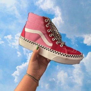 Platform Pink and Red Vans
